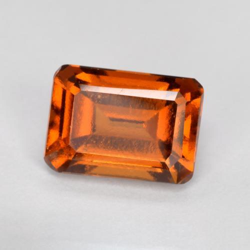 Grenat hessonite orange naturelle taille émeraude, 1,32 ct, VVS-VS