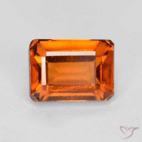 1.44ct Naturel Orange moyen Grenat Hessonite, Taille émeraude, VVS-VS