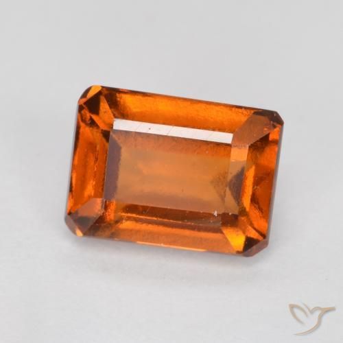 Grenat Hessonite Orange moyen naturelle Octogone / coupe Émeraude, 1.44 ct, VVS-VS