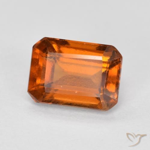 1.34ct Naturel Orange moyen Grenat Hessonite, Taille émeraude, VS-SI