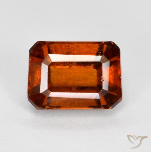 Grenat Hessonite Ambre orange naturelle Octogone / coupe Émeraude, 1.72 ct, VS-SI