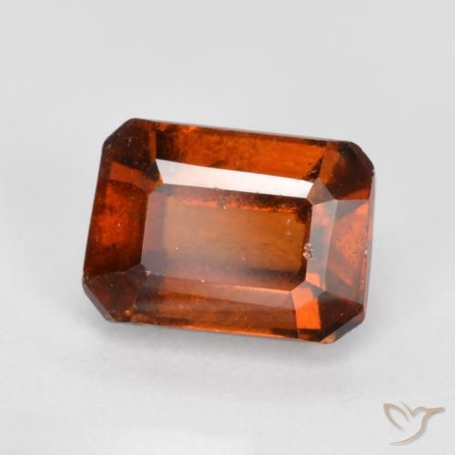 Grenat Hessonite Ambre orange naturelle Octogone / coupe Émeraude, 1.72 ct, VS-SI