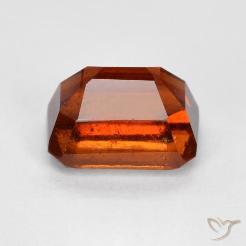 Grenat Hessonite Ambre orange naturelle Octogone / coupe Émeraude, 1.72 ct, VS-SI