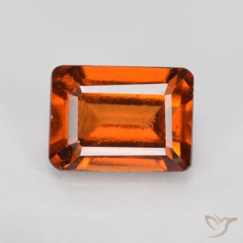 Grenat Hessonite Orange rougeâtre naturelle Octogone / coupe Émeraude, 1.47 ct, VS