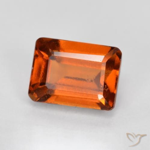 Grenat Hessonite Orange rougeâtre naturelle Octogone / coupe Émeraude, 1.47 ct, VS