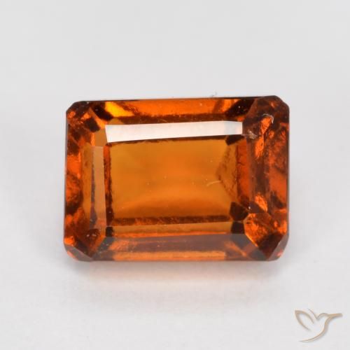 1.62ct Naturel Orange rougeâtre Grenat Hessonite, Taille émeraude, VS