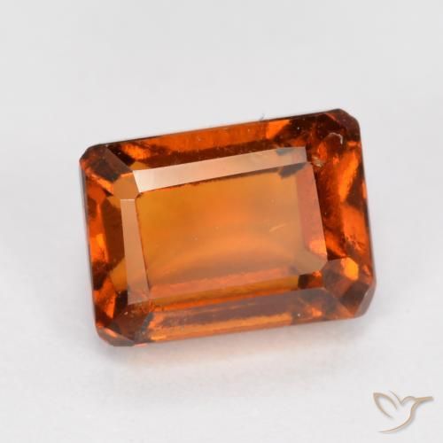 Grenat Hessonite Orange rougeâtre naturelle Octogone / coupe Émeraude, 1.62 ct, VS