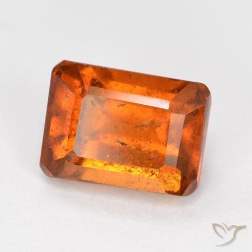 Grenat Hessonite Orange moyen naturelle Octogone / coupe Émeraude, 1.64 ct, SI