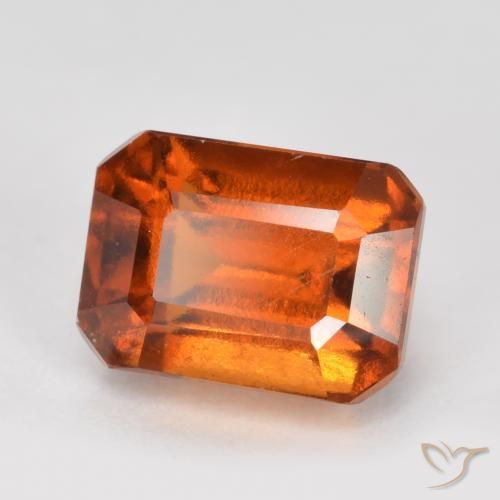 Grenat Hessonite Orange foncé naturelle Octogone / coupe Émeraude, 1.83 ct, VS