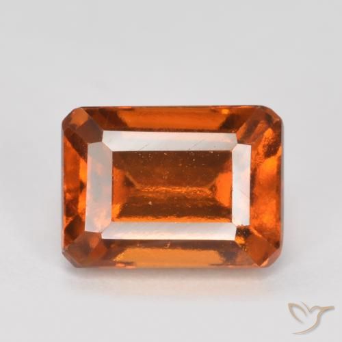 Grenat Hessonite Ambre orange naturelle Octogone / coupe Émeraude, 1.54 ct, VVS-VS