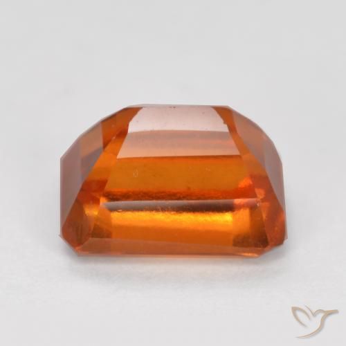 Grenat Hessonite Ambre orange naturelle Octogone / coupe Émeraude, 1.54 ct, VVS-VS