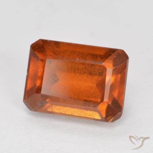 Grenat Hessonite Orange rougeâtre naturelle Octogone / coupe Émeraude, 1.58 ct, SI