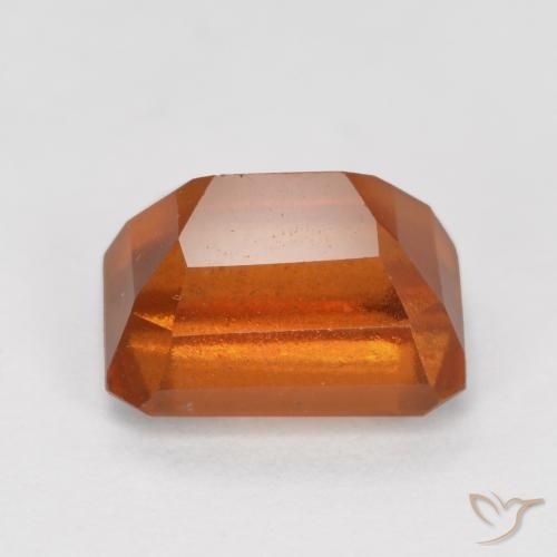 Grenat Hessonite Orange rougeâtre naturelle Octogone / coupe Émeraude, 1.58 ct, SI