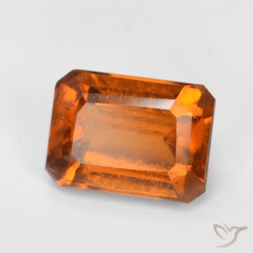 Grenat Hessonite Orange foncé naturelle Octogone / coupe Émeraude, 1.40 ct, VS-SI