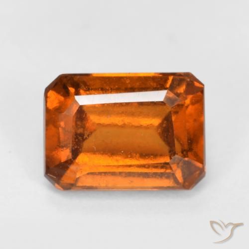 Grenat Hessonite Orange foncé naturelle Octogone / coupe Émeraude, 1.40 ct, VS-SI