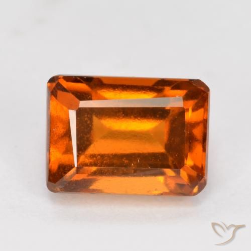 Grenat Hessonite Orange foncé naturelle Octogone / coupe Émeraude, 1.76 ct, VVS-VS