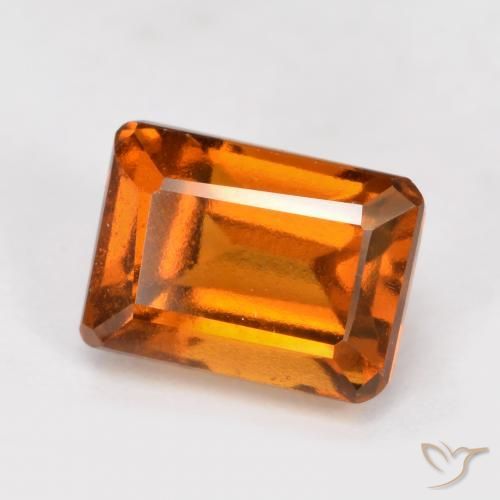 Grenat Hessonite Orange foncé naturelle Octogone / coupe Émeraude, 1.76 ct, VVS-VS