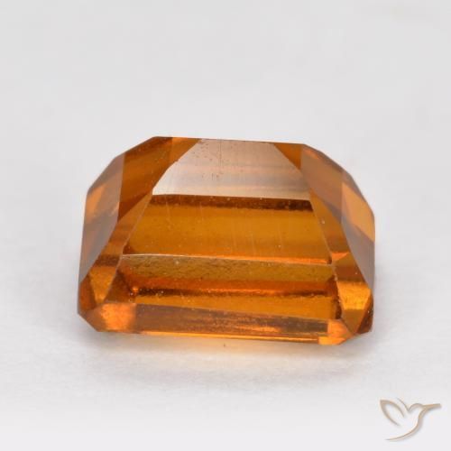 Grenat Hessonite Orange foncé naturelle Octogone / coupe Émeraude, 1.76 ct, VVS-VS
