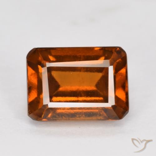 Grenat Hessonite Orange foncé naturelle Octogone / coupe Émeraude, 1.50 ct, VVS-VS