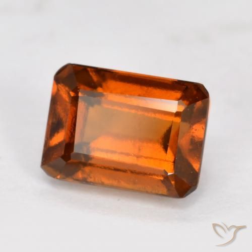 Grenat Hessonite Orange foncé naturelle Octogone / coupe Émeraude, 1.50 ct, VVS-VS