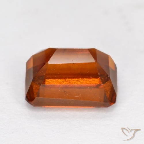 Grenat Hessonite Orange foncé naturelle Octogone / coupe Émeraude, 1.50 ct, VVS-VS