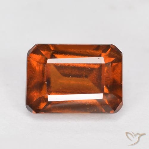 Grenat Hessonite Orange foncé naturelle Octogone / coupe Émeraude, 1.58 ct, VVS-VS