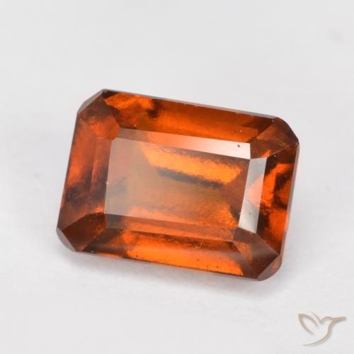 Grenat Hessonite Orange foncé naturelle Octogone / coupe Émeraude, 1.58 ct, VVS-VS