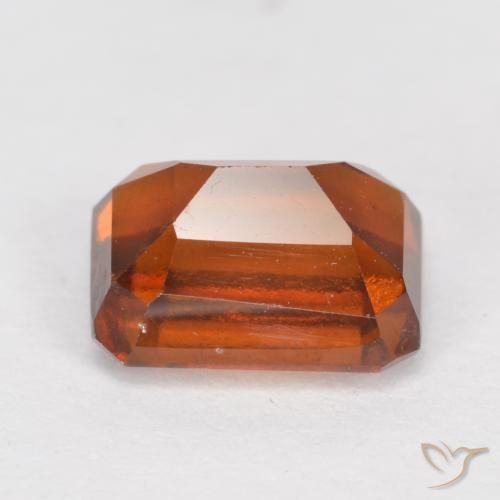 Grenat Hessonite Orange foncé naturelle Octogone / coupe Émeraude, 1.58 ct, VVS-VS
