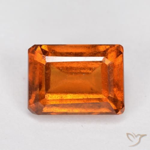 Grenat Hessonite Orange moyen naturelle Octogone / coupe Émeraude, 1.59 ct, VS-SI
