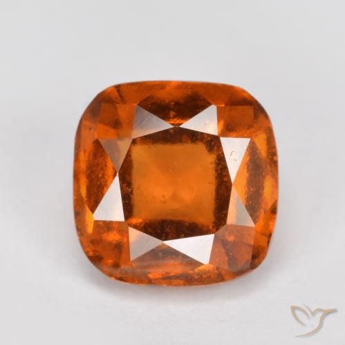 2.05ct Naturel Ambre orange Grenat Hessonite, Coussin, VS