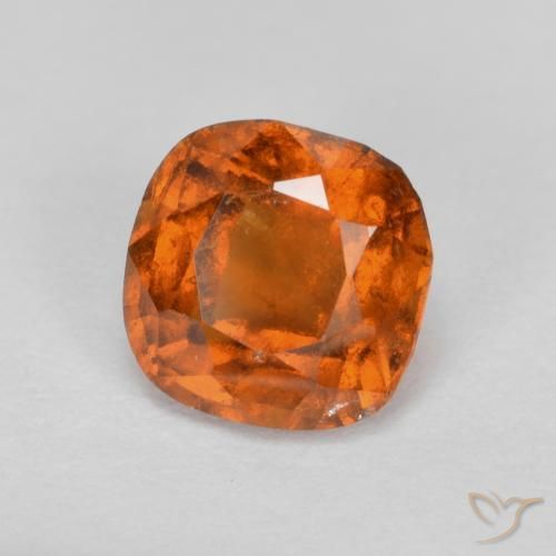Grenat Hessonite Orange feu naturelle Coussin, 1.20 ct, VS-SI