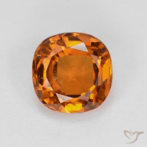 Grenat Hessonite Orange foncé naturelle Coussin, 1.21 ct, VS-SI