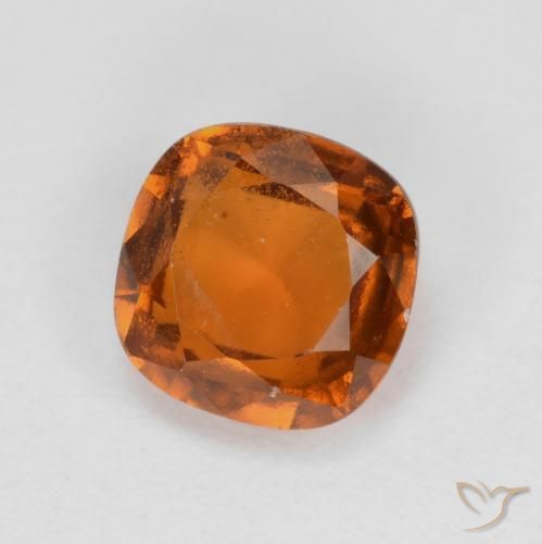 Grenat Hessonite Ambre orange naturelle Coussin, 1.38 ct, VS-SI