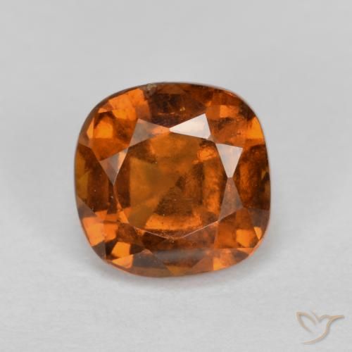 Grenat Hessonite Ambre orange naturelle Coussin, 1.37 ct, VS-SI