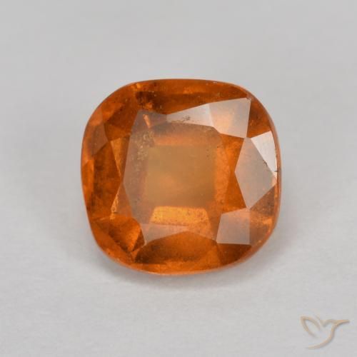 Grenat Hessonite Orange foncé naturelle Coussin, 1.28 ct, VS-SI