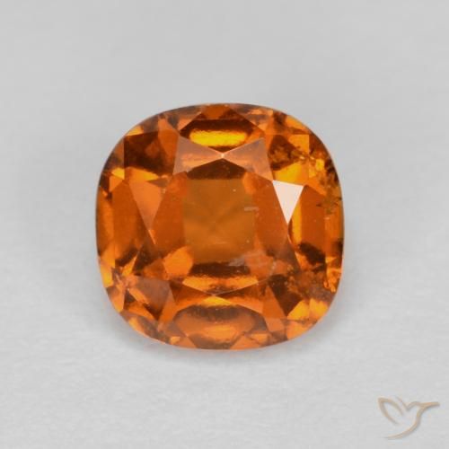 Grenat Hessonite Orange moyen-foncé naturelle Coussin, 1.26 ct, VS-SI