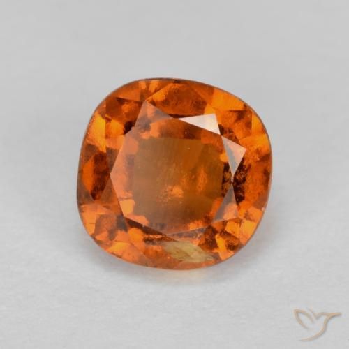Grenat Hessonite Orange foncé naturelle Coussin, 1.39 ct, VS-SI
