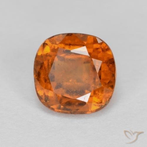 1.50ct Naturel Orange foncé Grenat Hessonite, Coussin, VS-SI