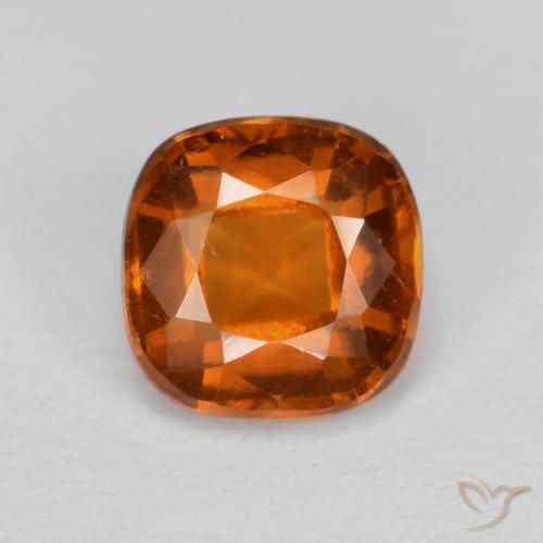 Grenat Hessonite Orange rougeâtre naturelle Coussin, 1.26 ct, VS-SI