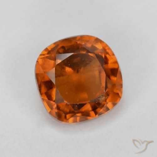 Grenat Hessonite Orange foncé naturelle Coussin, 1.46 ct, VS-SI
