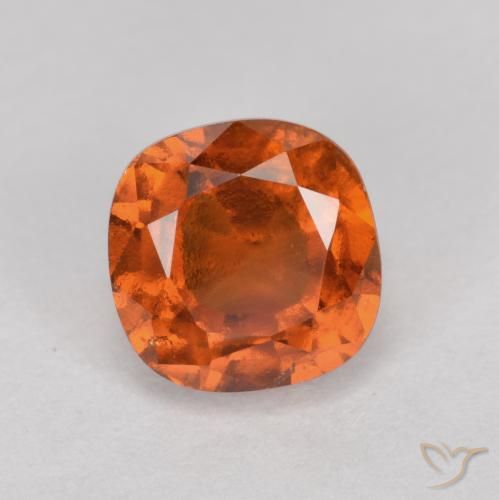 1.63ct Naturel Orange moyen Grenat Hessonite, Coussin, VS-SI