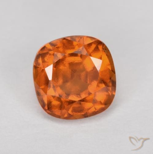 1.44ct Naturel Orange foncé Grenat Hessonite, Coussin, VS-SI
