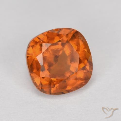 Grenat Hessonite Orange foncé naturelle Coussin, 1.44 ct, VS-SI