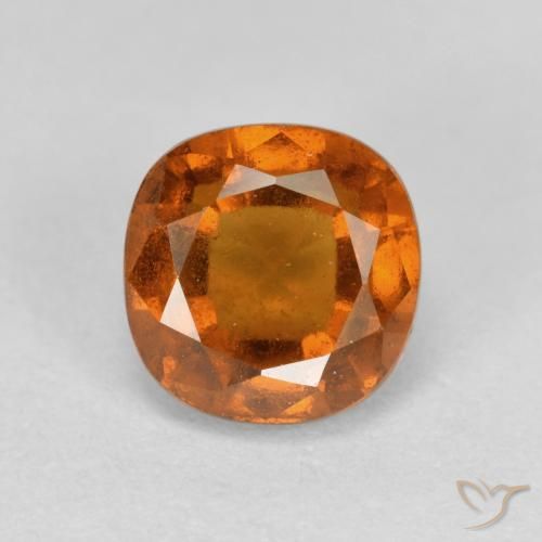Grenat Hessonite Orange foncé naturelle Coussin, 1.29 ct, VS-SI