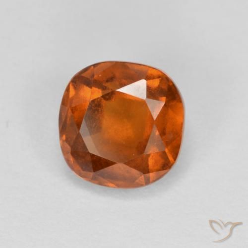 Grenat Hessonite Orange foncé naturelle Coussin, 1.39 ct, VS-SI