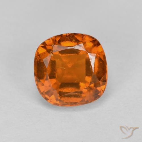 1.50ct Naturel Orange moyen-foncé Grenat Hessonite, Coussin, VS-SI