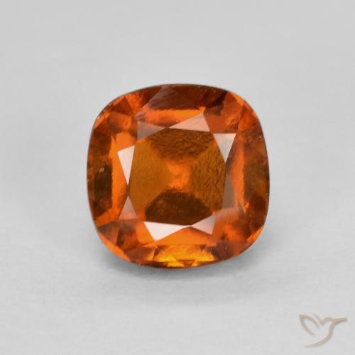 1.54ct Naturel Ambre orange Grenat Hessonite, Coussin, VS-SI