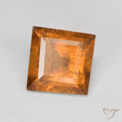 Grenat Hessonite Orange foncé naturelle Carré, 1.03 ct, SI