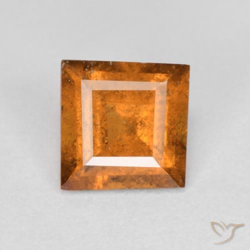 Grenat Hessonite Orange foncé naturelle Carré, 1.03 ct, SI