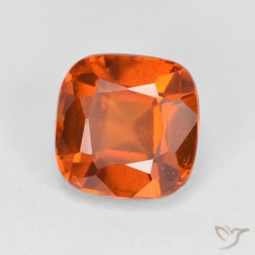 Grenat Hessonite Orange moyen naturelle Coussin, 2.18 ct, VVS-VS